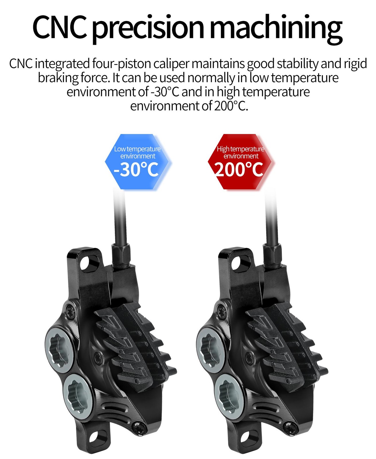 Iiipro Mtb Four Piston Hydraulic Disc Brake 800mm/1550mm Ultra-light Cnc Fully I