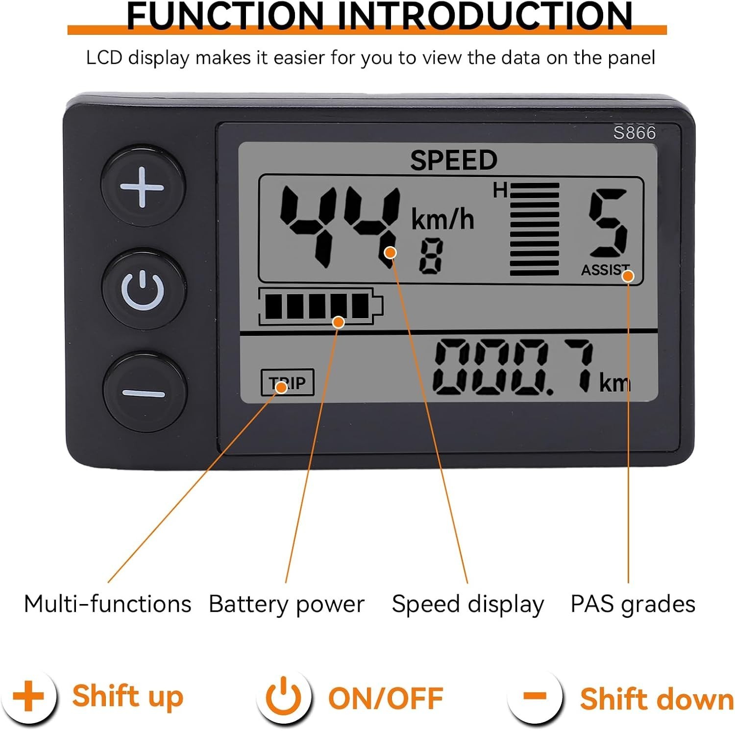 For E-bike LCD Display 24V/36V/48V Display E-Bicycle Electric Bike Scooter 2024