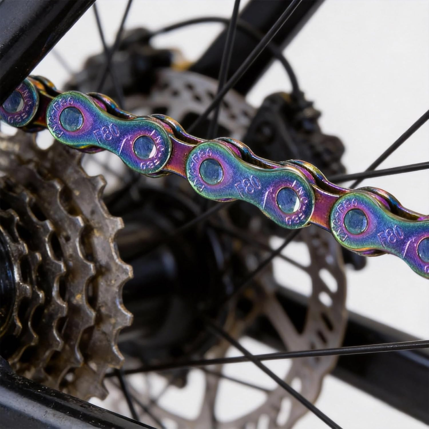 Rainbow 8 Speed Bike Chain, 1/2″ x 3/32″ 116 Links for Road Bike Mountain Bik…