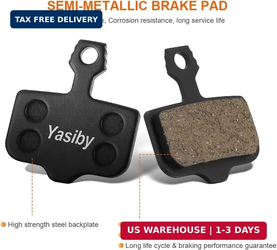 Bike Brake Pads, 4 Pairs Disc Brake Pads High-Performance with Installation Tool