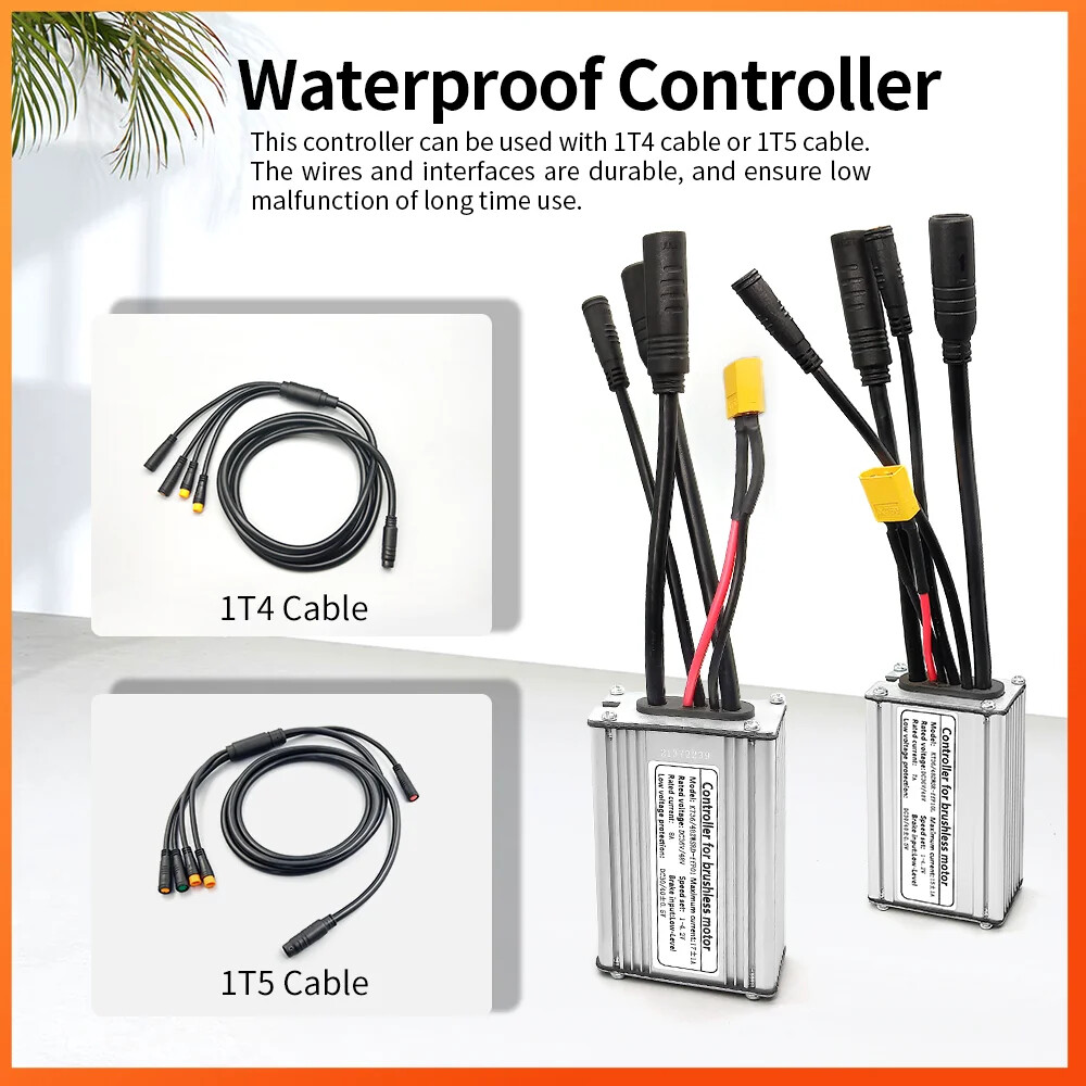 Electric Bike Waterproof Brushless Controller 36V 48V 250W 350W 500W 1000W Motor