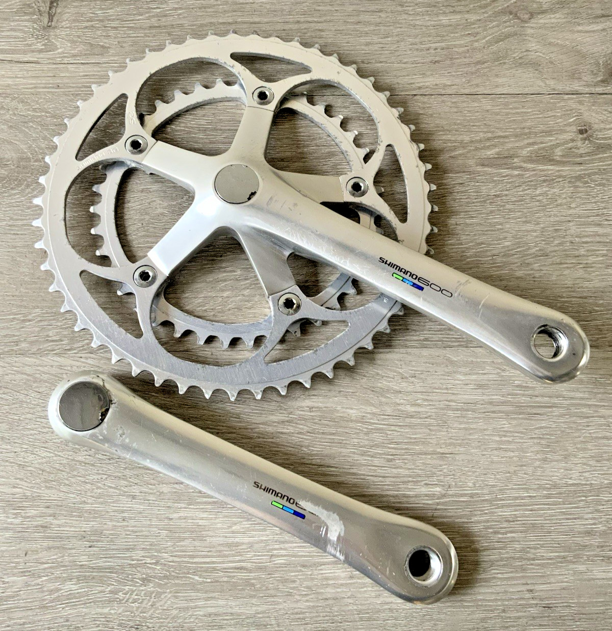 SHIMANO 600 ULTEGRA CRANKSET DOUBLE 6400 53-39 TOOTH 172.5 MM ARMS 6, 7, OR 8