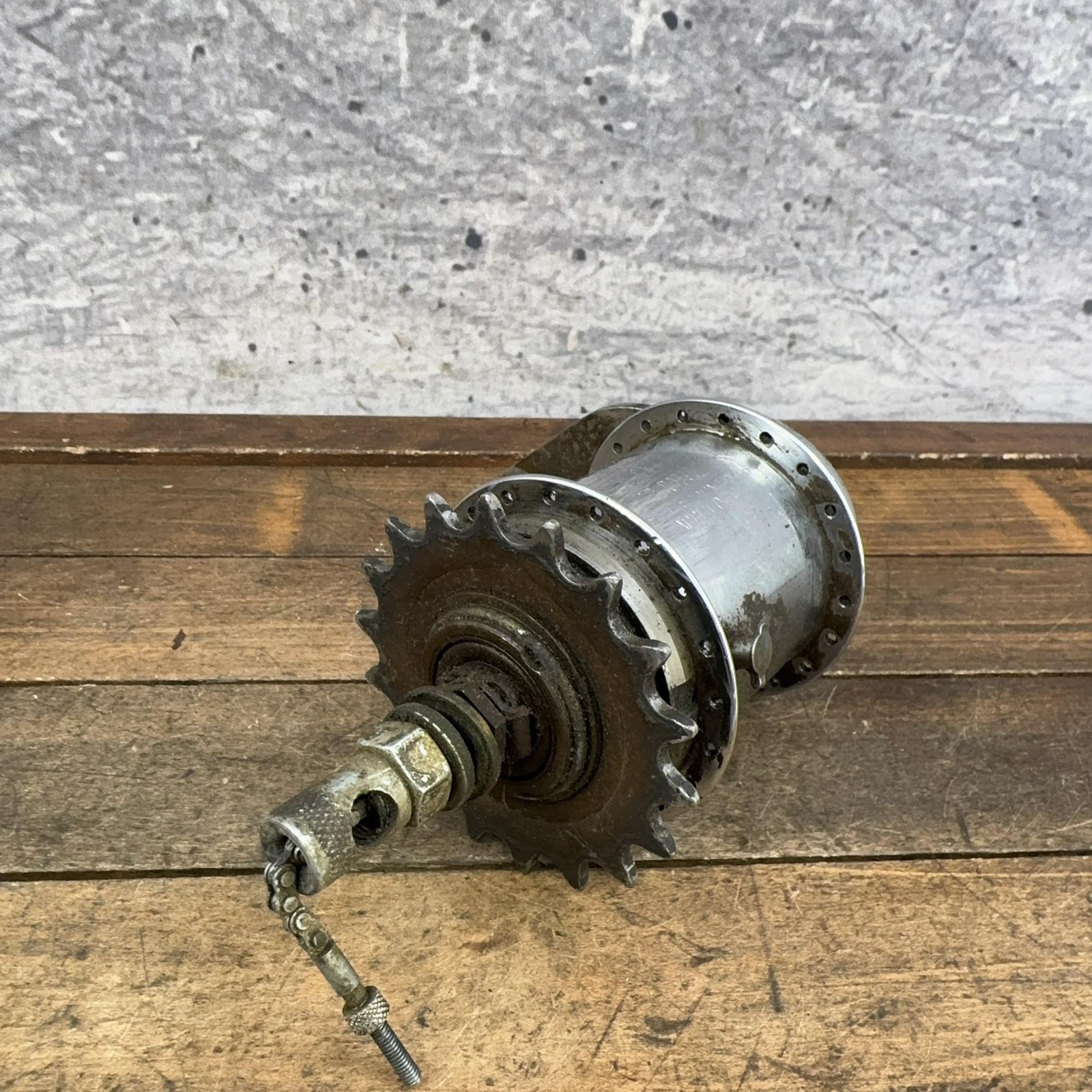 Vintage Sturmey Archer TCW III Hub 3 Speed Coaster Brake 40 Hole 1963 Rear