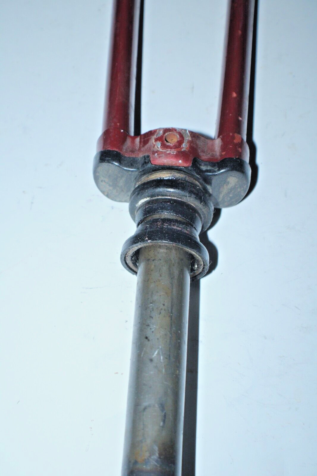 Vintage Road Bike Fork 27″ 1″ Threaded 200mm Red Lugged Steel Fast USA Shipper