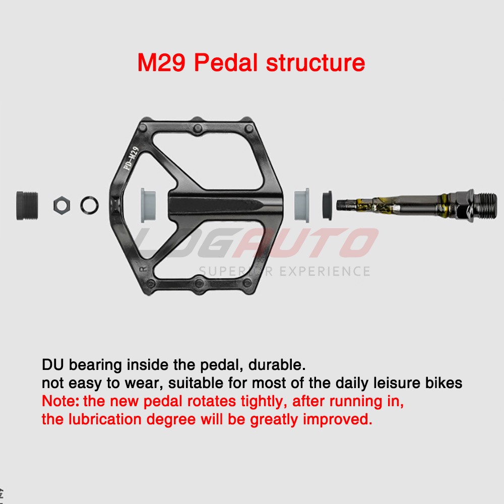Anti-Slip MTB Bike Pedal DU Bearing 9/16″ Mountain Bicycle Sealed Flat Platform