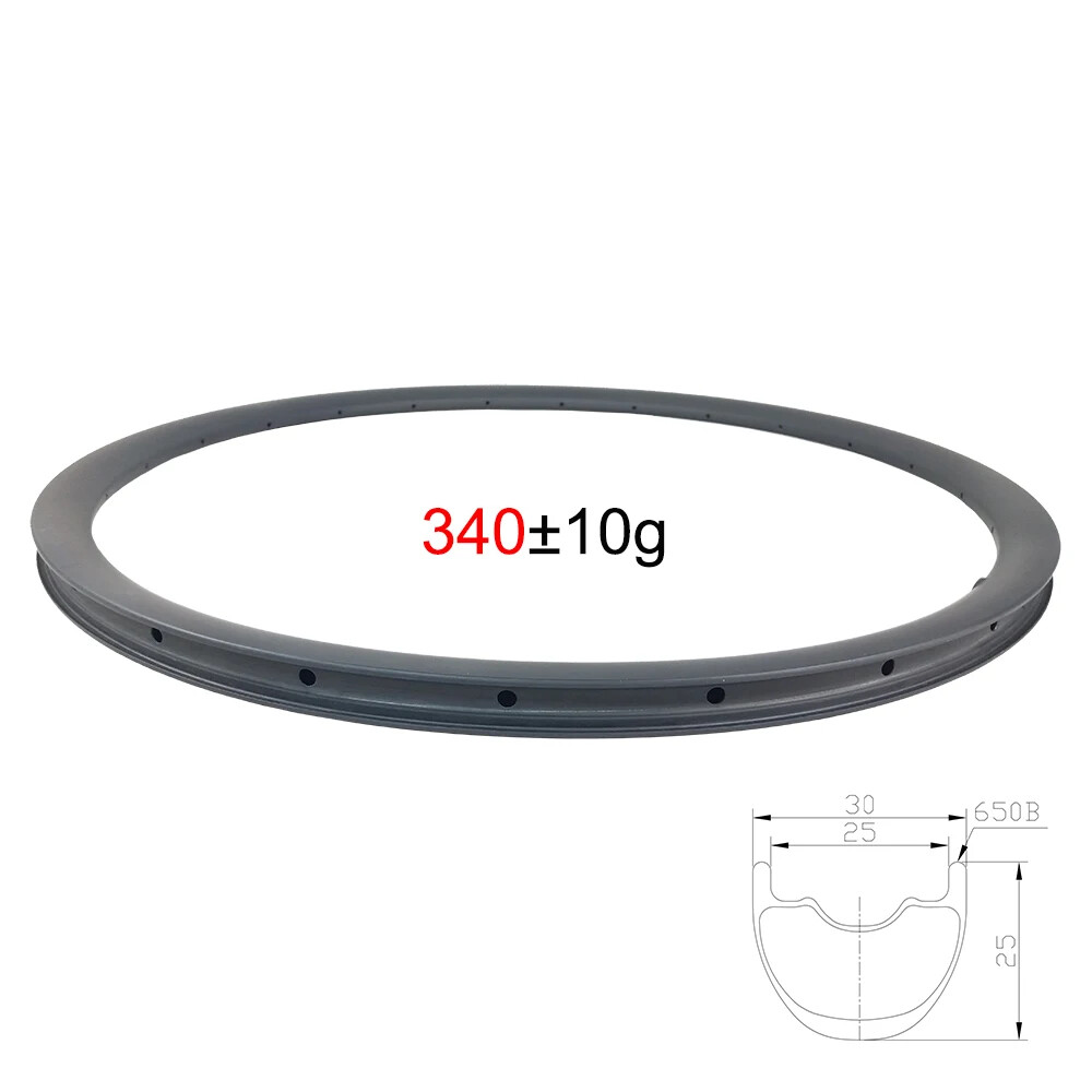 27.5» XC MTB Bike 30mm Wide 25mm Deep Carbon Rim Tubeless Cross Country Ring
