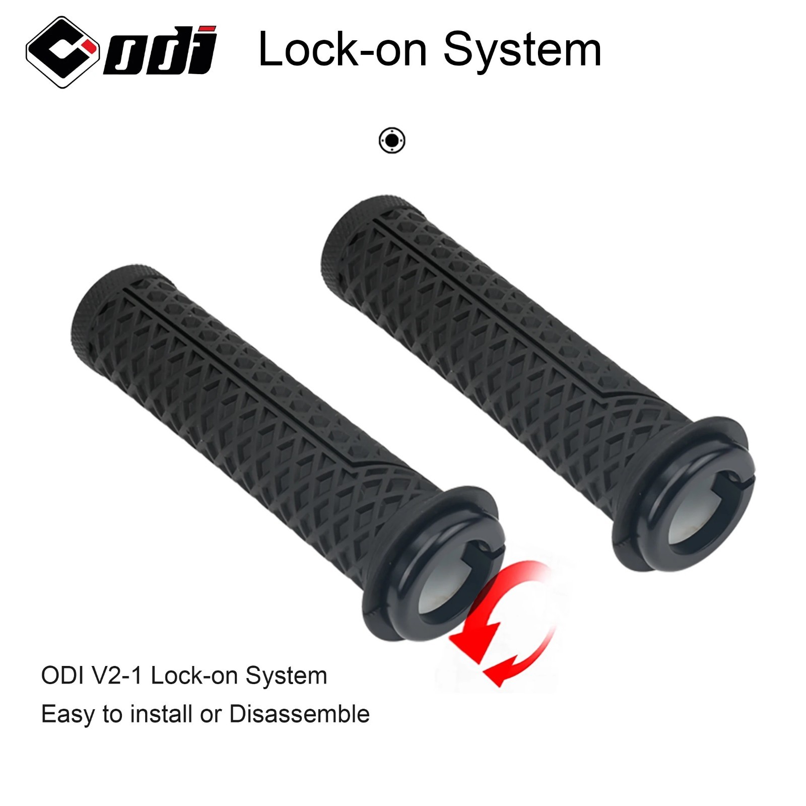 ODI VS-21 MTB Handlebar Grips Lock-On Silicone Waffle Pattern Anti-Slip 130mm