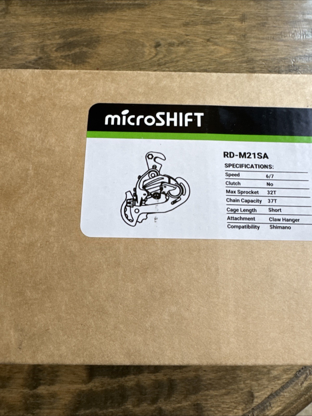 microSHIFT RD-M21SA Rear Derailleur 2×6/7 SPD Short Compatible Shimano