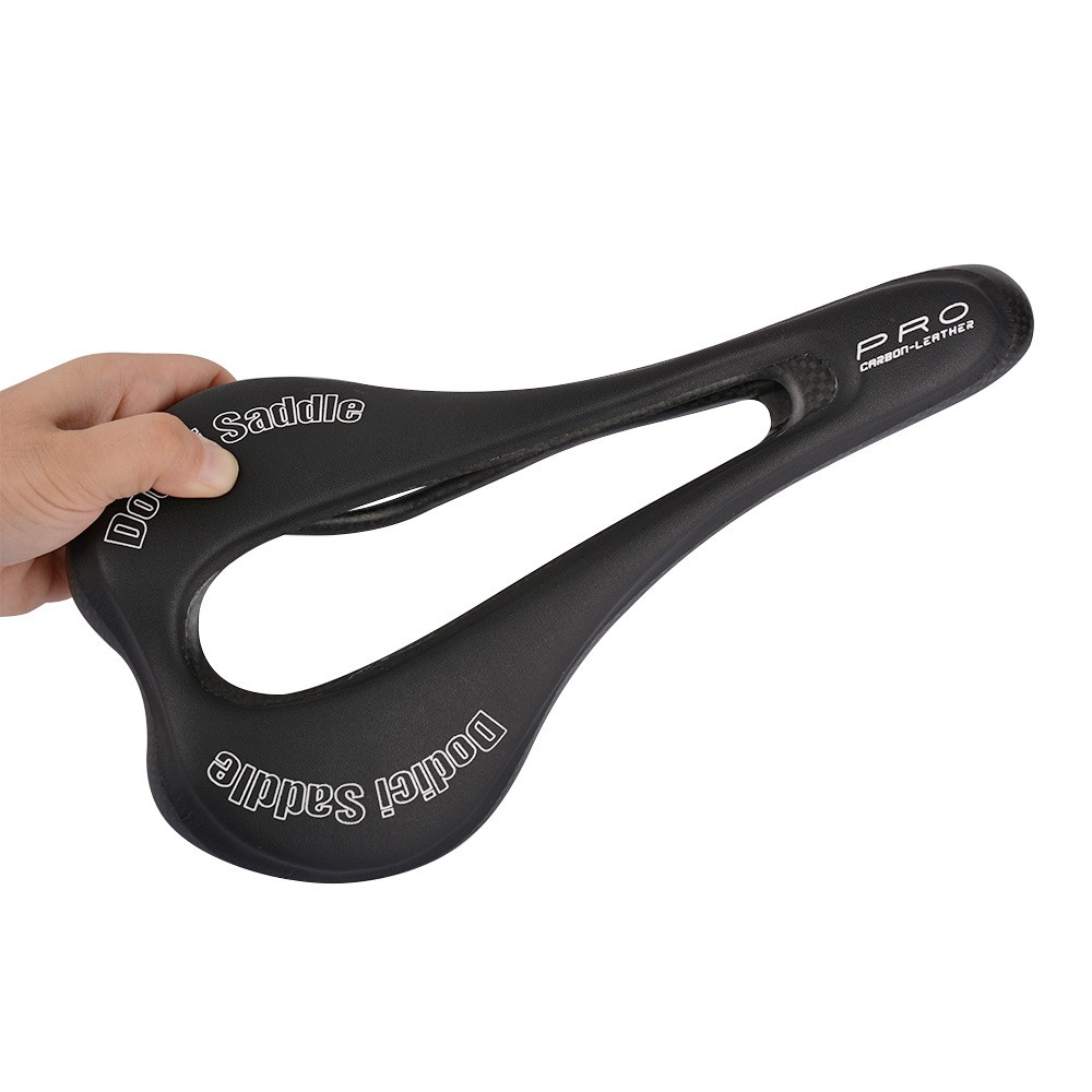 125g Carbon Fiber Leather Saddle MTB Road Bike Bicycle Seat Oval Rail 270*143mm