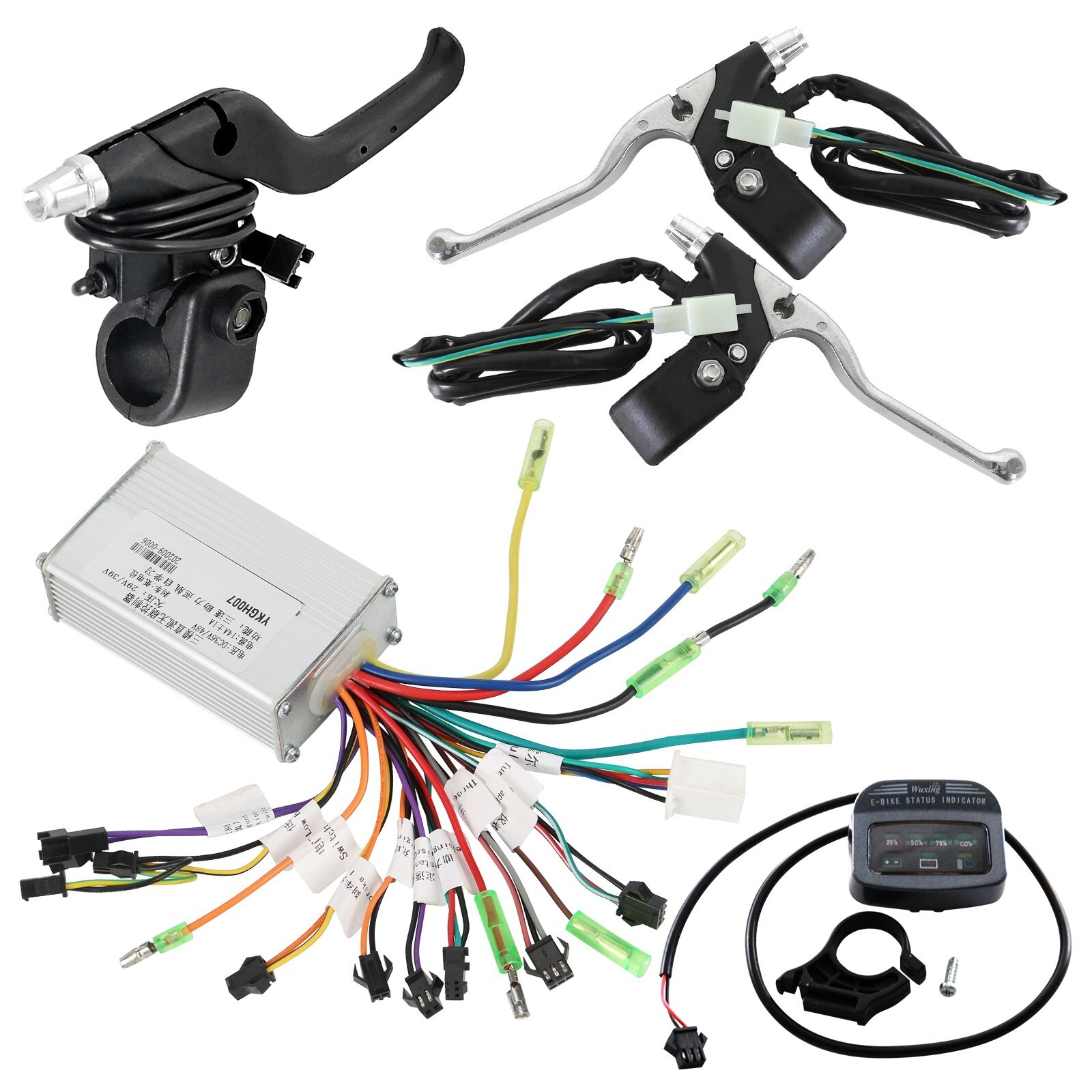 Full 36V/48V Universal Brushless Motor Controller Thumb Throttle Brake Kit Ebike