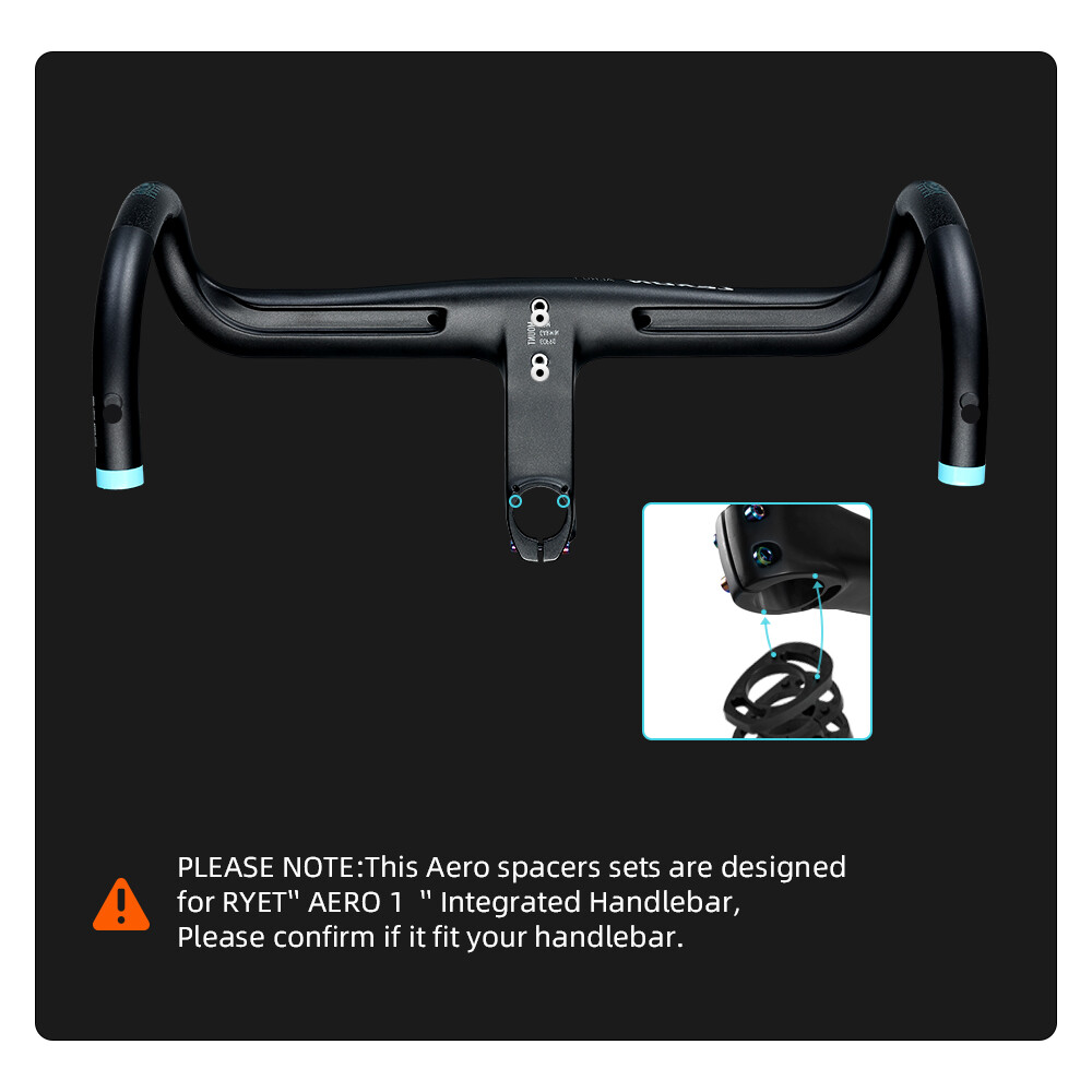 Aero Spacers for Integrated Road Handlebar – Fits 28.6mm (1-1/8″)