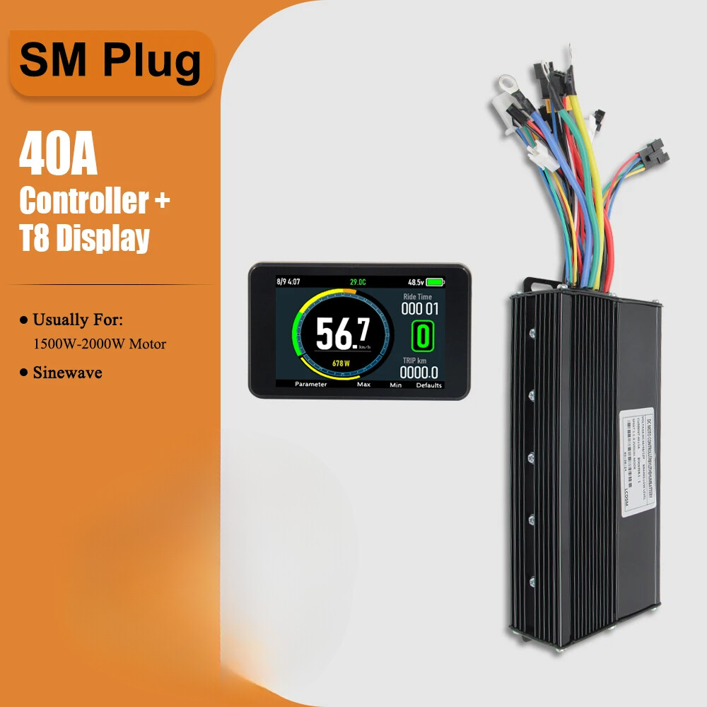 E-bike 36V/48V 40A Three-Mode Sine Wave Controller with LCD Display Motor Kit