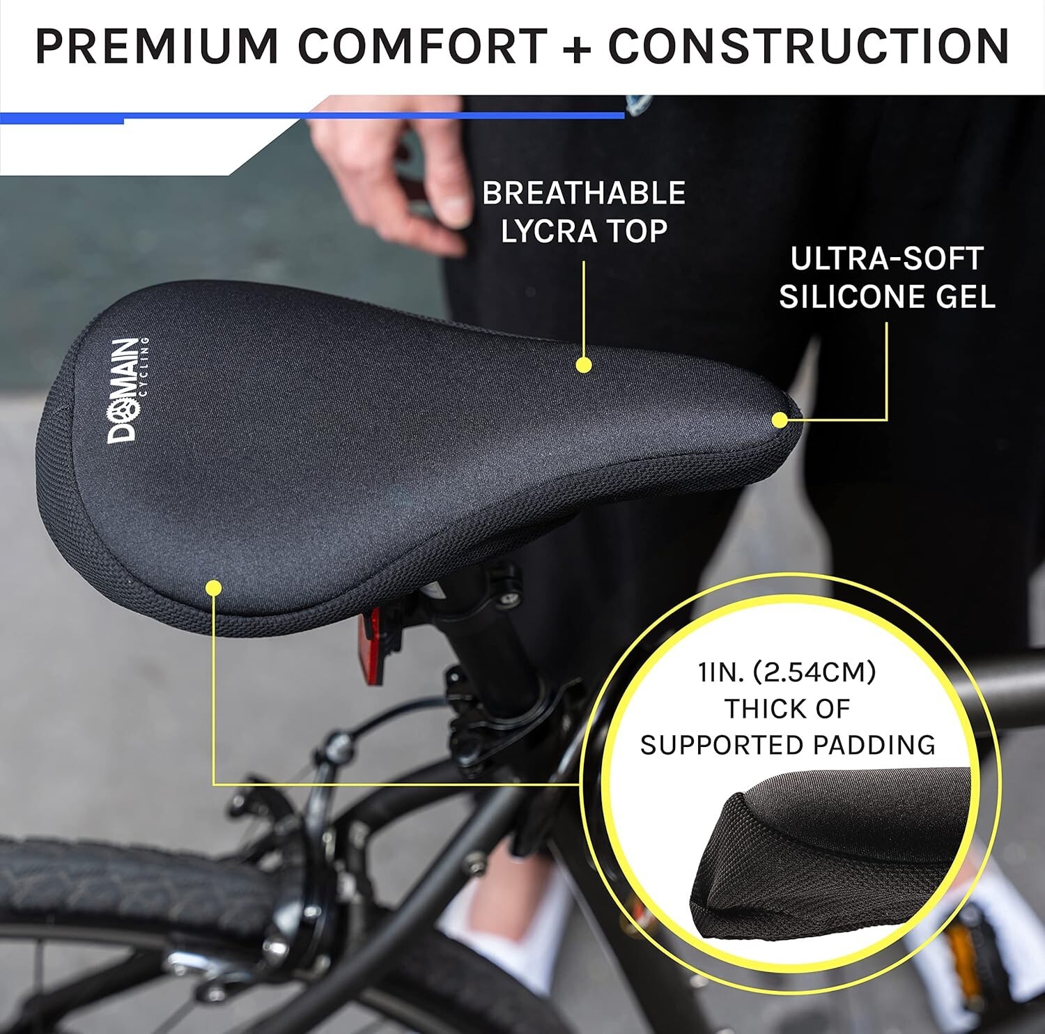 10.5”x7” Gel Bicycle Seat Cover – Ultimate Comfort for Men & Women Cyclists