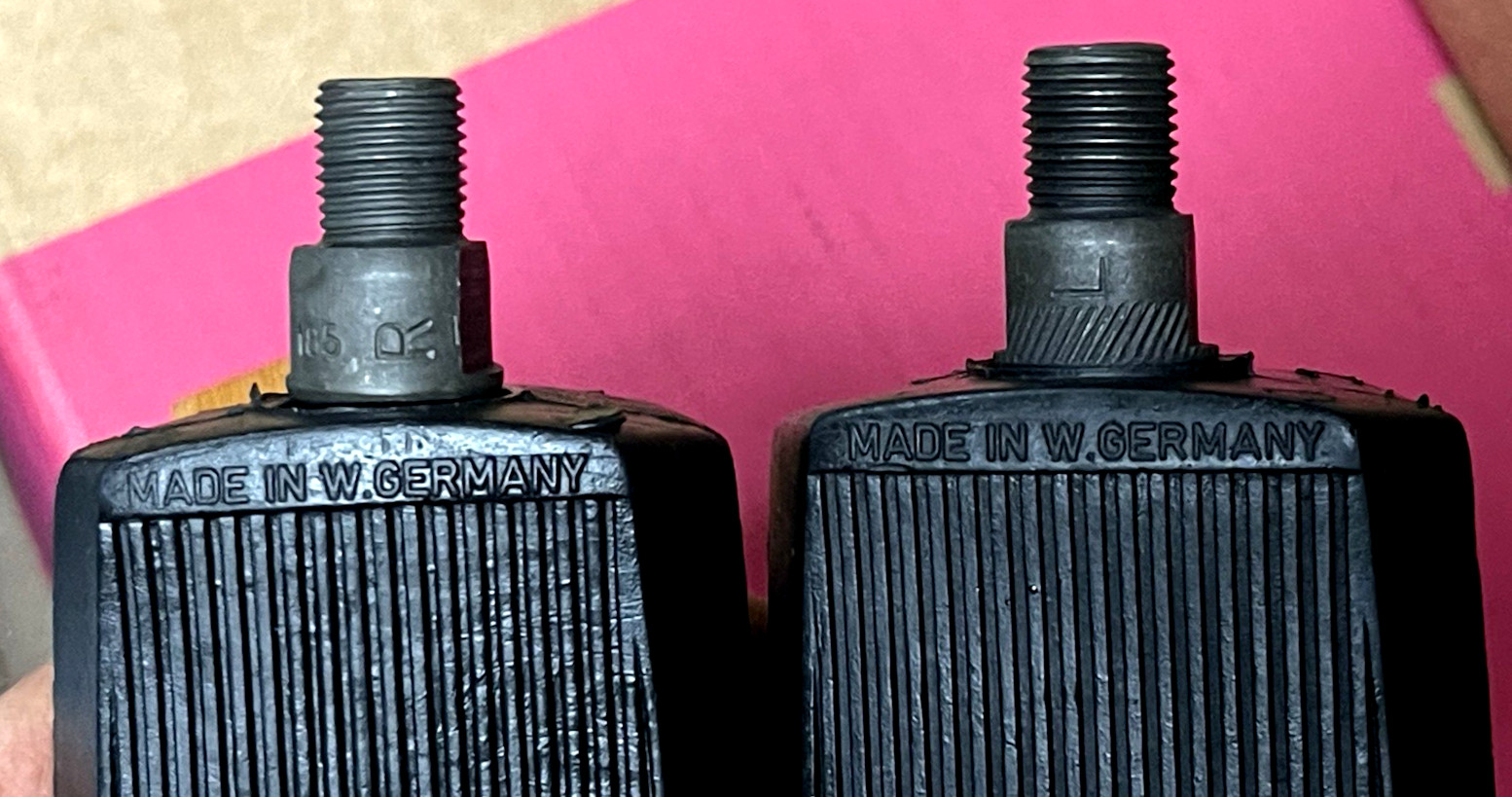 NOS VINTAGE W. GERMANY BICYCLE PEDALS SOLID RUBBER SCHWINN RALEIGH CRUISER