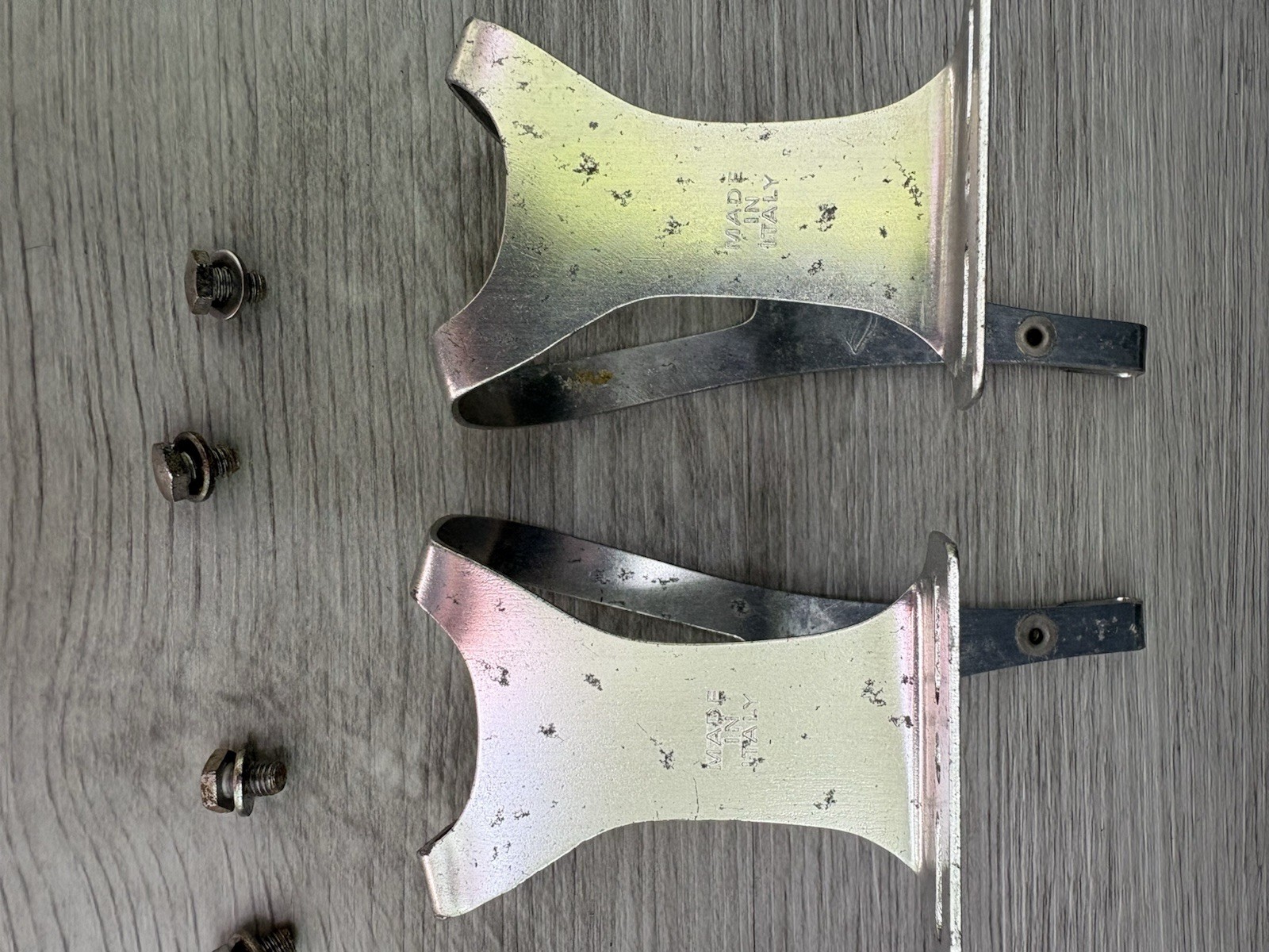 CINELLI TOE CLIPS (2) ALUMINUM LARGE 36 GRAMS 60 MM PLATFORM WITH HARDWARE