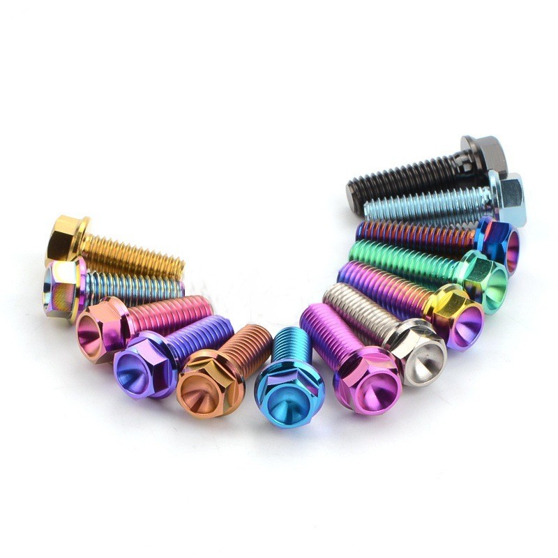 M6 Titanium Bolts Flange Hex Head Screw 10 15 20 25 30 35mm Grade 5 Ti Fastener