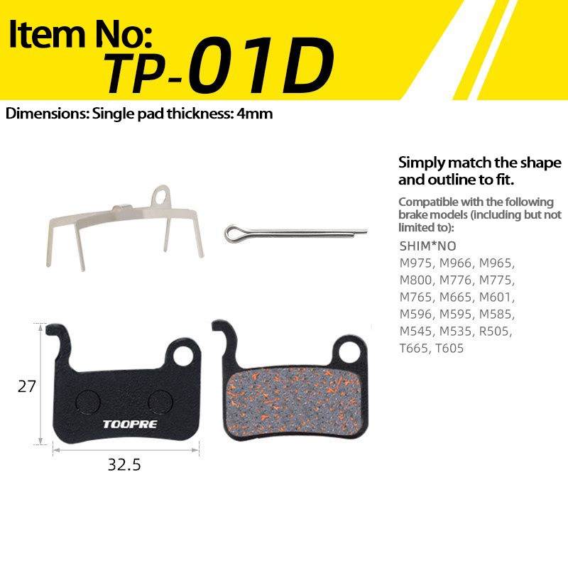 Avid BB5 Shimano M446 M355 M395 Disc Brake Pads Semi-Metallic MTB 2 Pairs