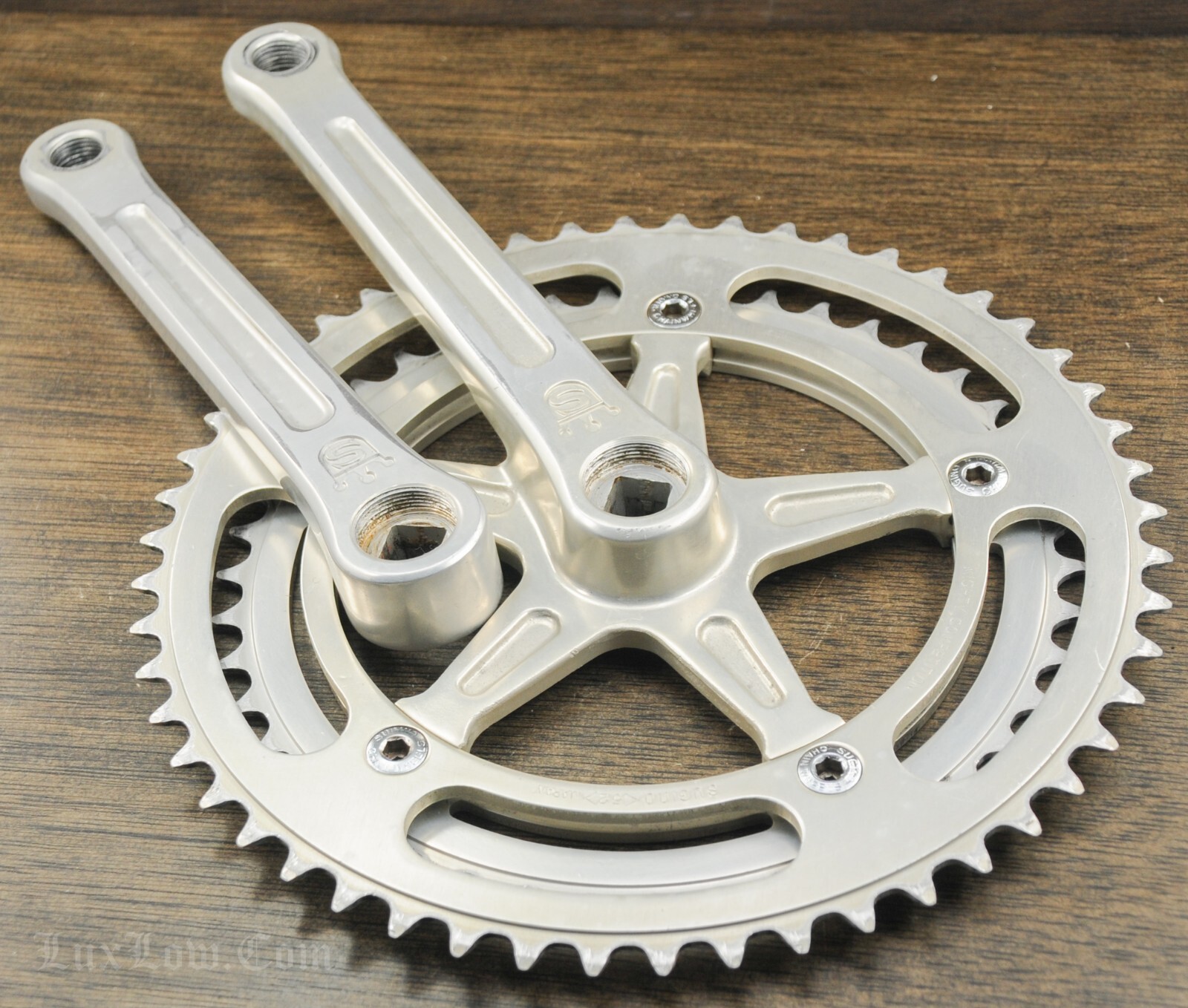Vintage Sugino Mighty Competition RoadBike CRANKS 171mm52t44t Chainrings Bicycle