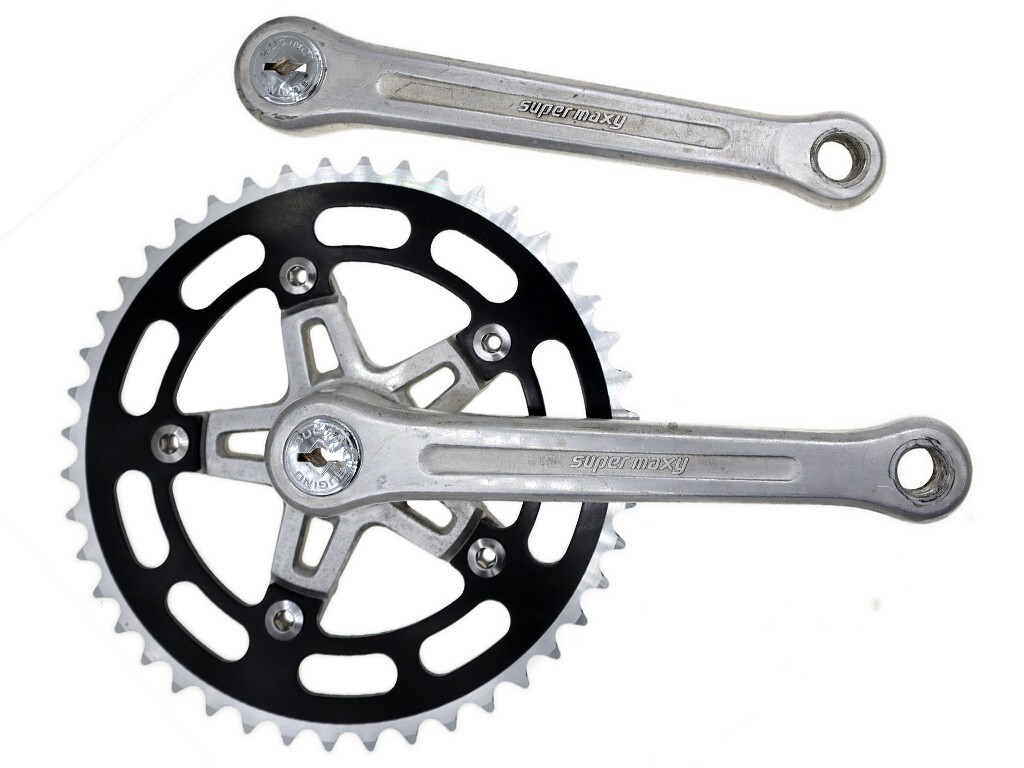 Vintage Sugino super maxy Old School BMX Cranks w/44t Chainring & Tange BB 170mm