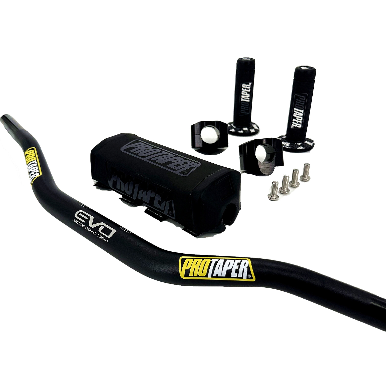 Handlebar For PRO Taper Pack Bar 1-1/8″ Handle bar Pads Grips CNC 28.5mm Adapter