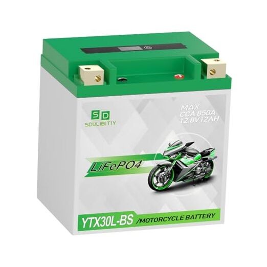 YTX30L-BS Lithium Motorcycle Battery, 12.8V 12AH 850 CCA NEW-YTX30L-12AH