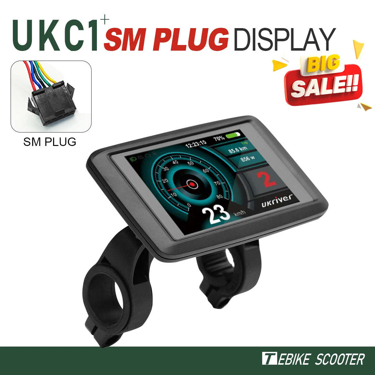 Electric Bike Sinewave 3 Mode Controller 17A 26A 30A 40A with Color UKC1 Display