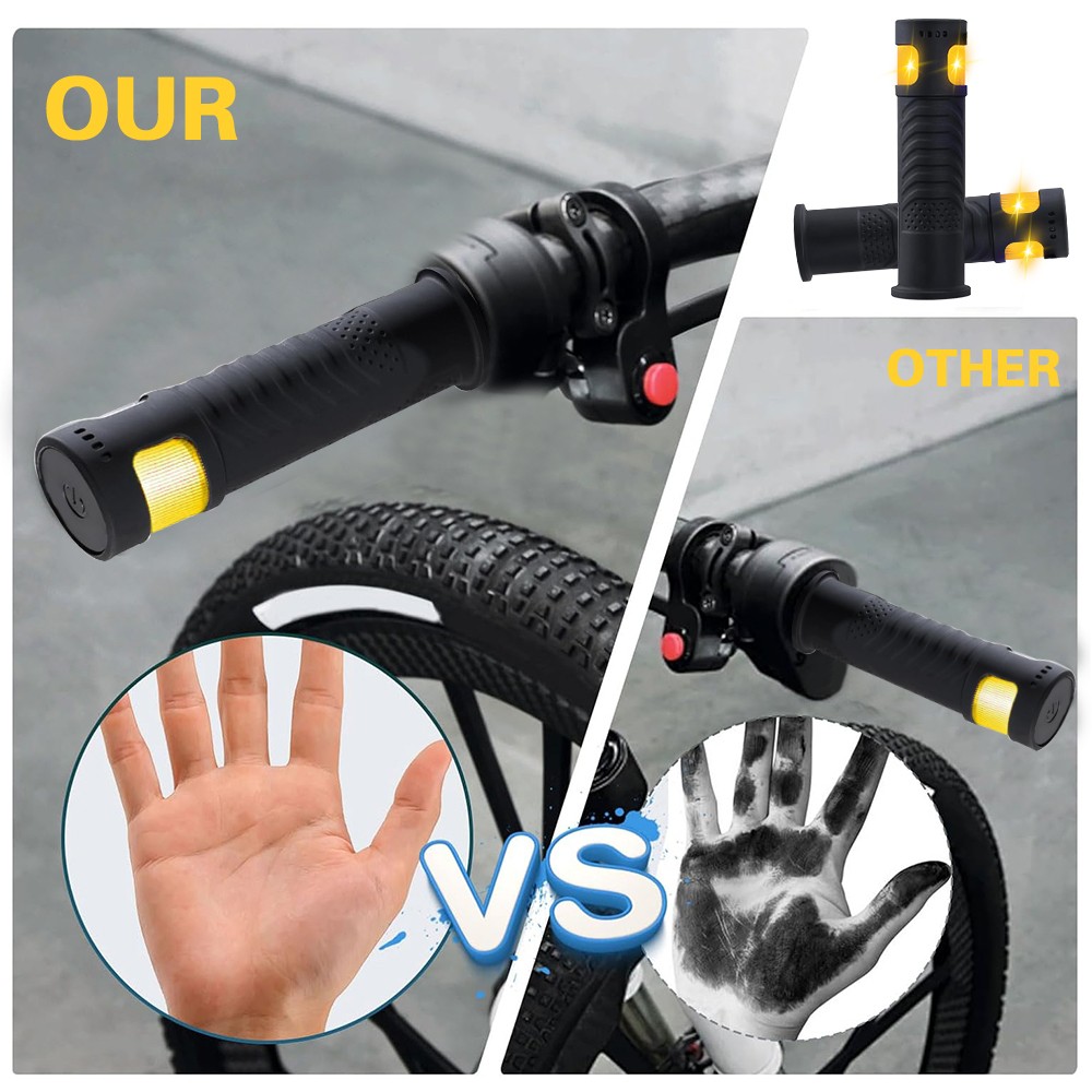 12 LED Models Rechargeable Handlebars Grips Shockproofed Bike Handlebars Grips
