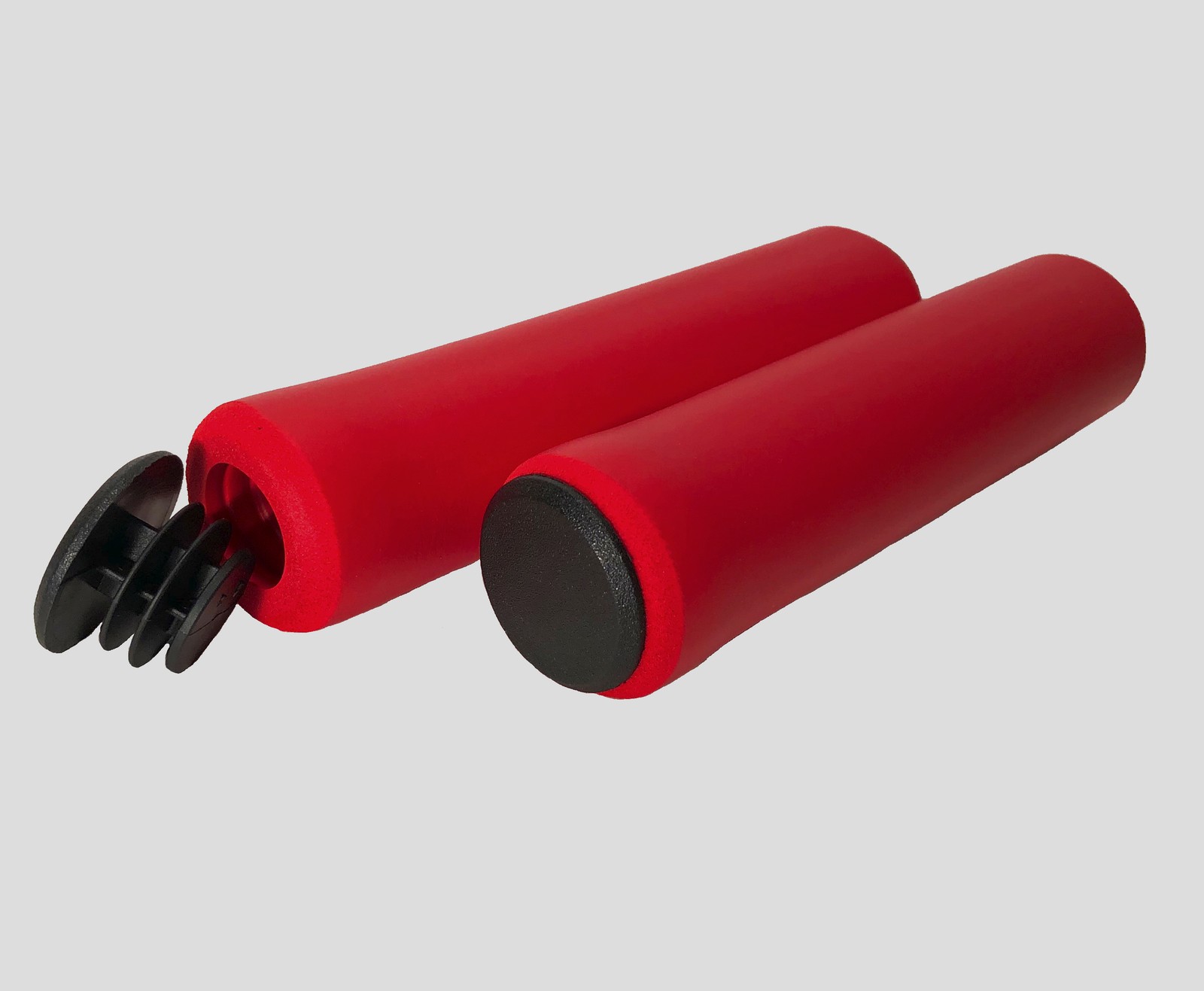 Red Sponge Bike Handle Bar Grips for BMX MTB Sponge Bicycle grips with End Caps