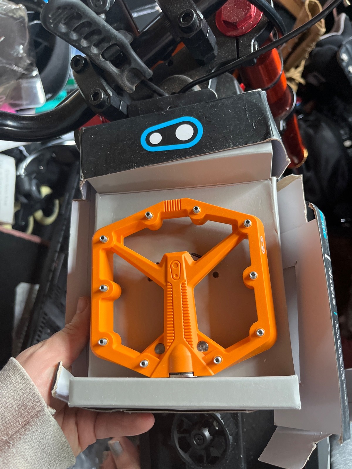 Stamp Flat MTB Pedals – Size-Specific, Lightweight, Large Orange Stamp 1 Gen 2