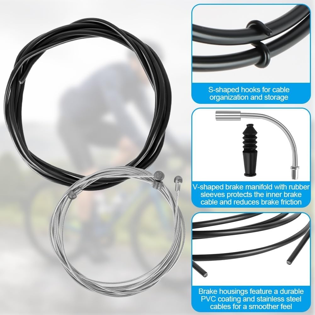 Universal Bike Brake Shift Cable Kit with V Brake Manifold for Mountain Bikes