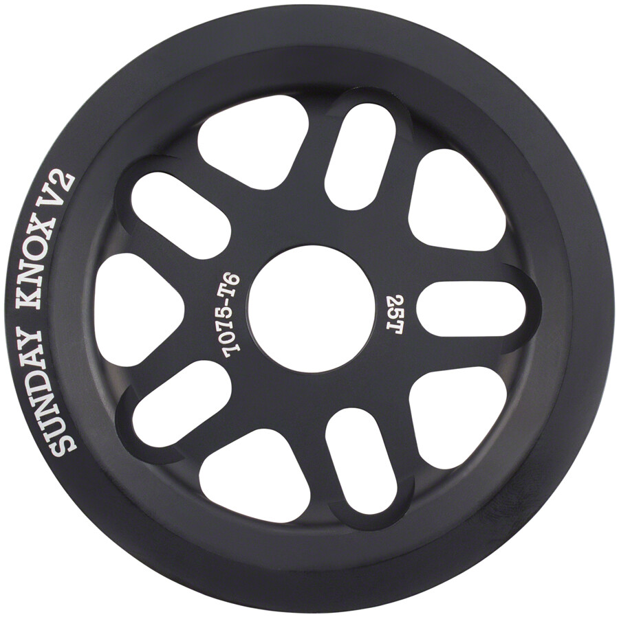 Sunday Knox V2 Sprocket – 25t, Black Chainring w/ Guard BMX Bike