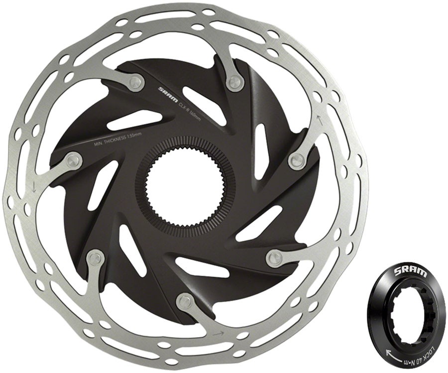 SRAM CenterLine XR Rotor 160mm, Center Lock, 1.55mm thick, Includes Lockring