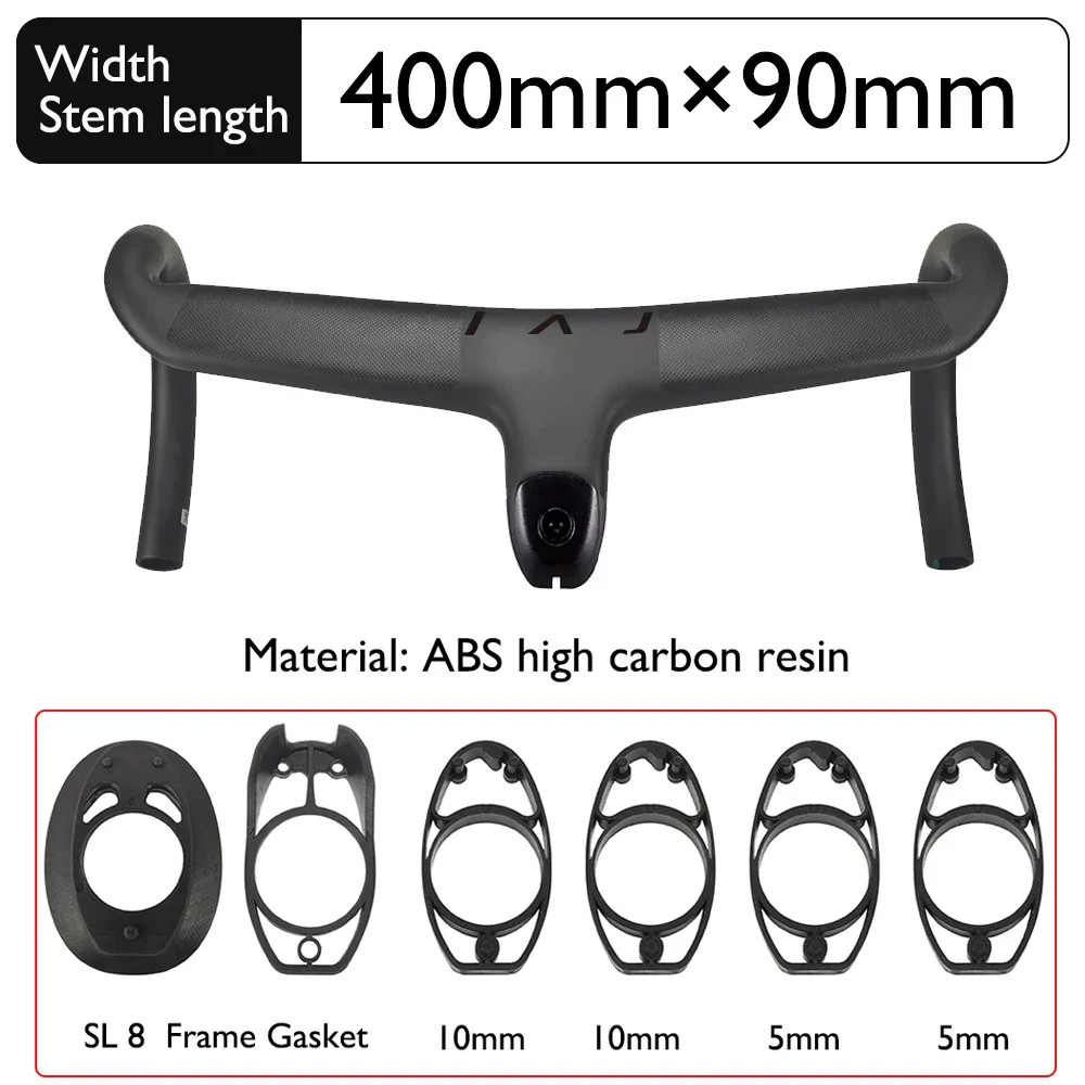 Road Bike Carbo Handlebar 6 Degree Stem Internal Cable Routing Cockpit Di2