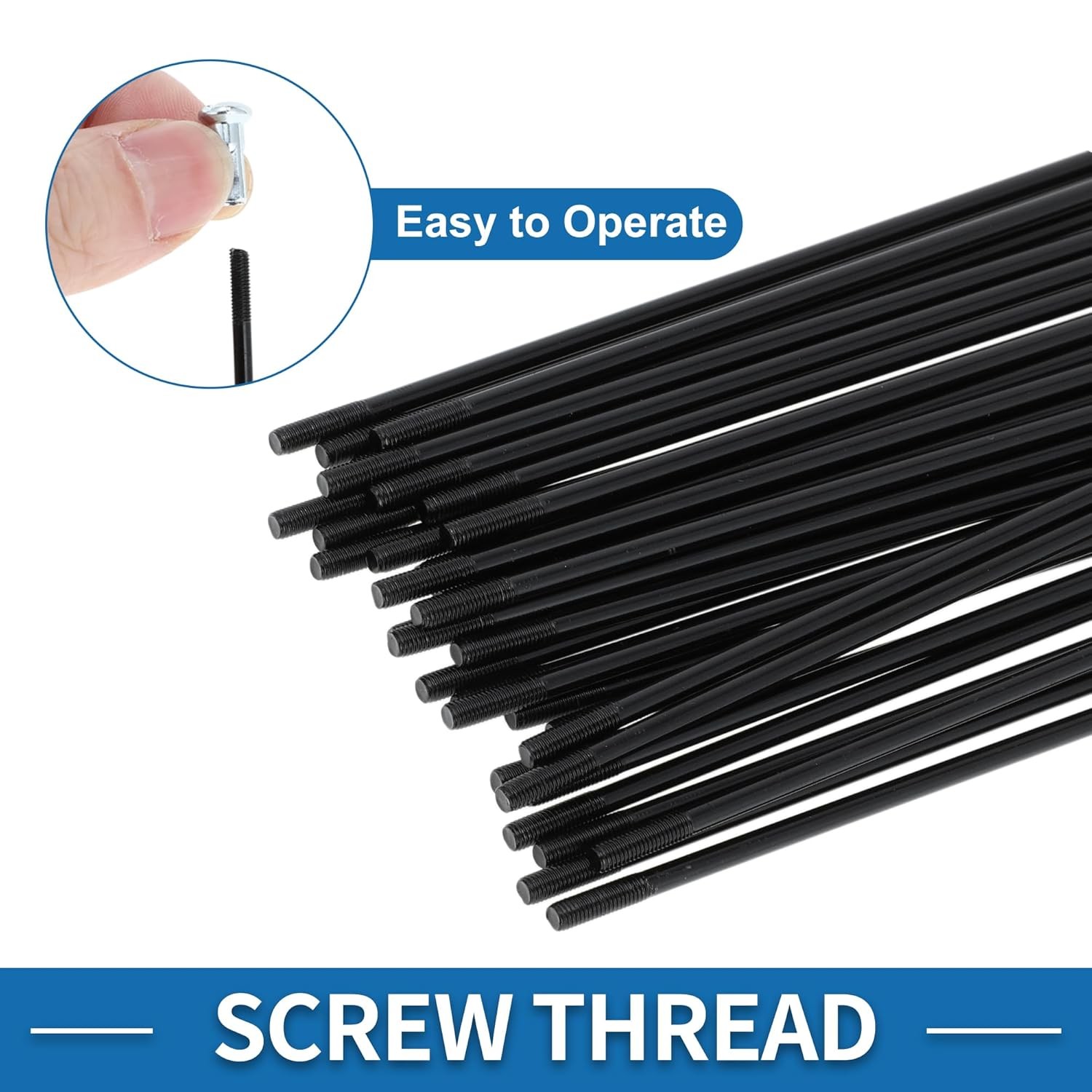 12G 220mm Carbon Steel Black Bicycle Spokes Straight Pull Wheel 1 Set Hub Spokes