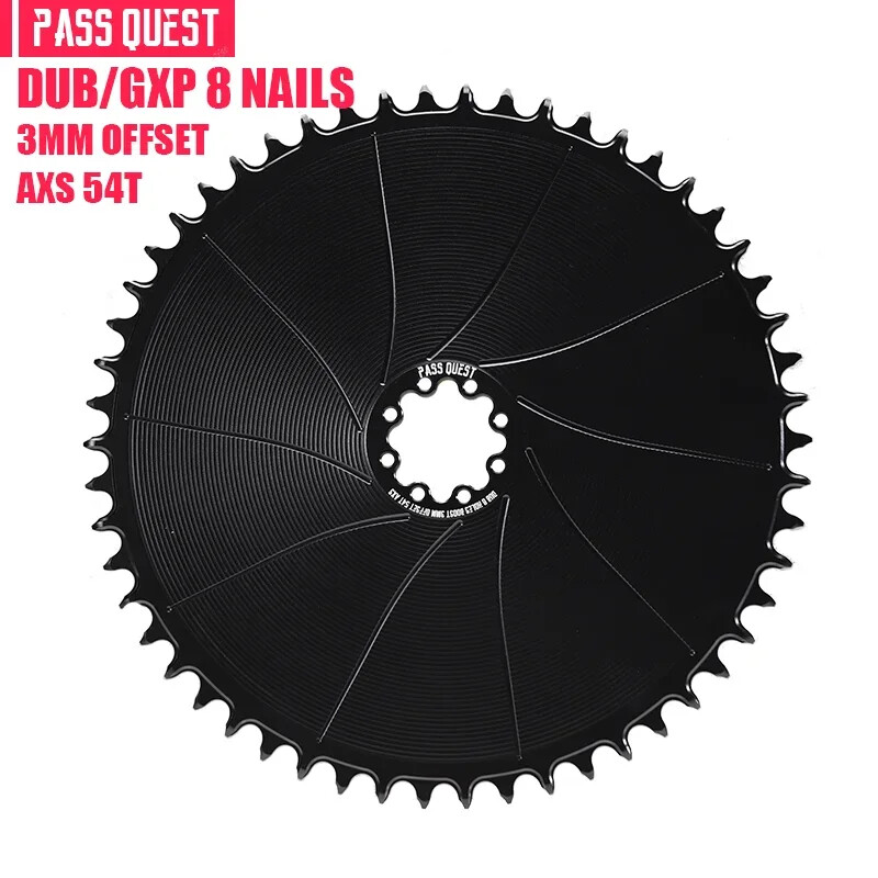 PASS QUEST Bicycle Chainring 3mm Offset Direct Mount For FORCE 8-Bolt AXS38T-54T