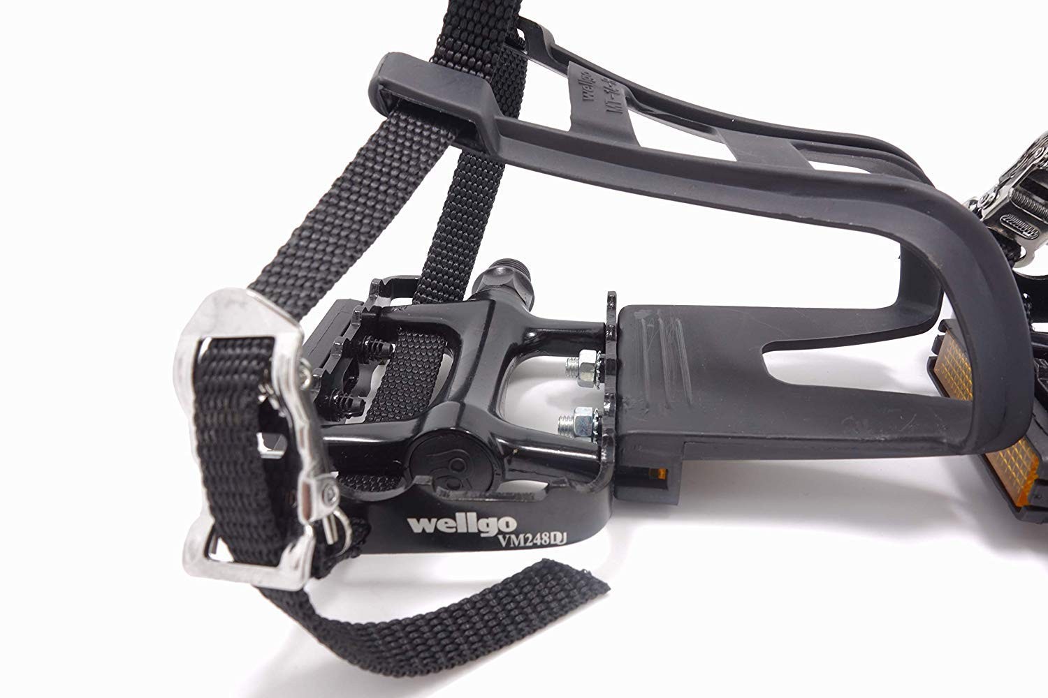 Bike Pedals With Toe Cages And Straps Universal Fit Bicycle 9/16 Inch Black