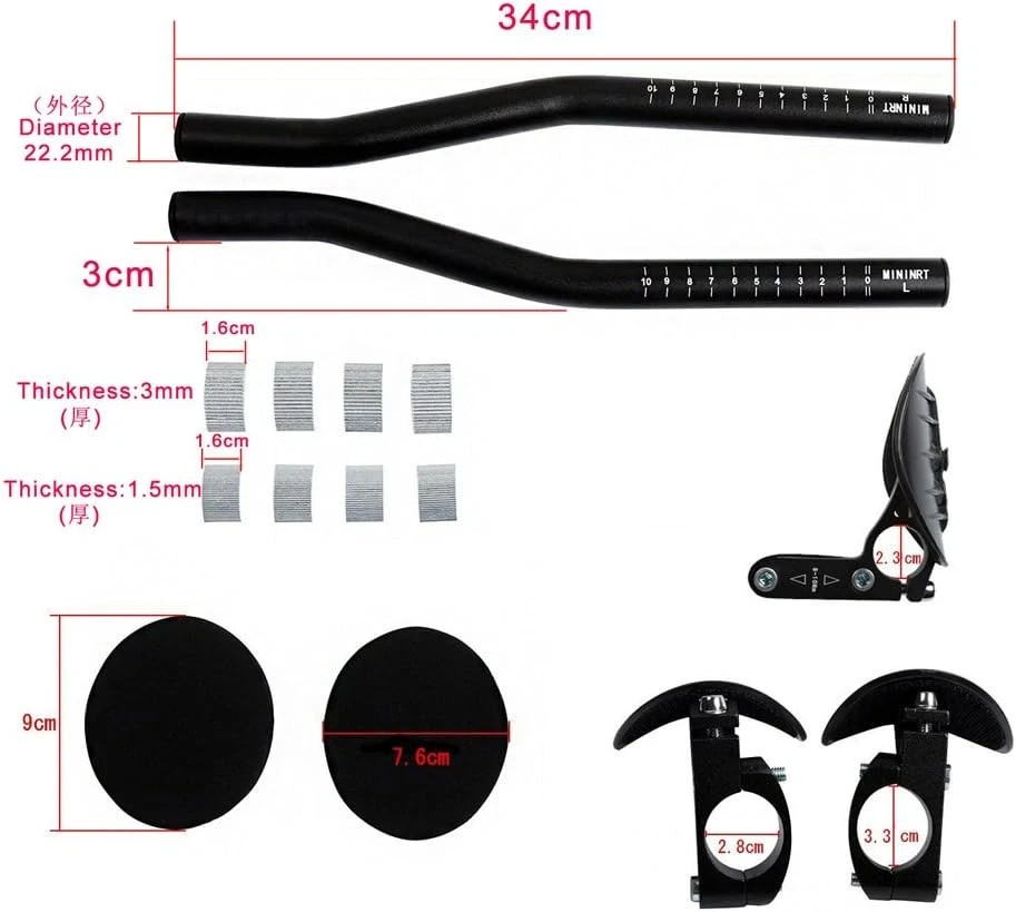 Bike Rest Handlebar TT Bar 31.8mm Cycling Triathlon Aero Bar for Road Bike or Mo
