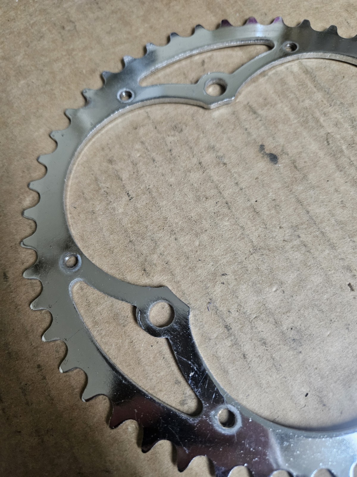 Vintage NOS 3 bolts Chainrings 52/47T for cottered crank, steel, Road 60s 70s