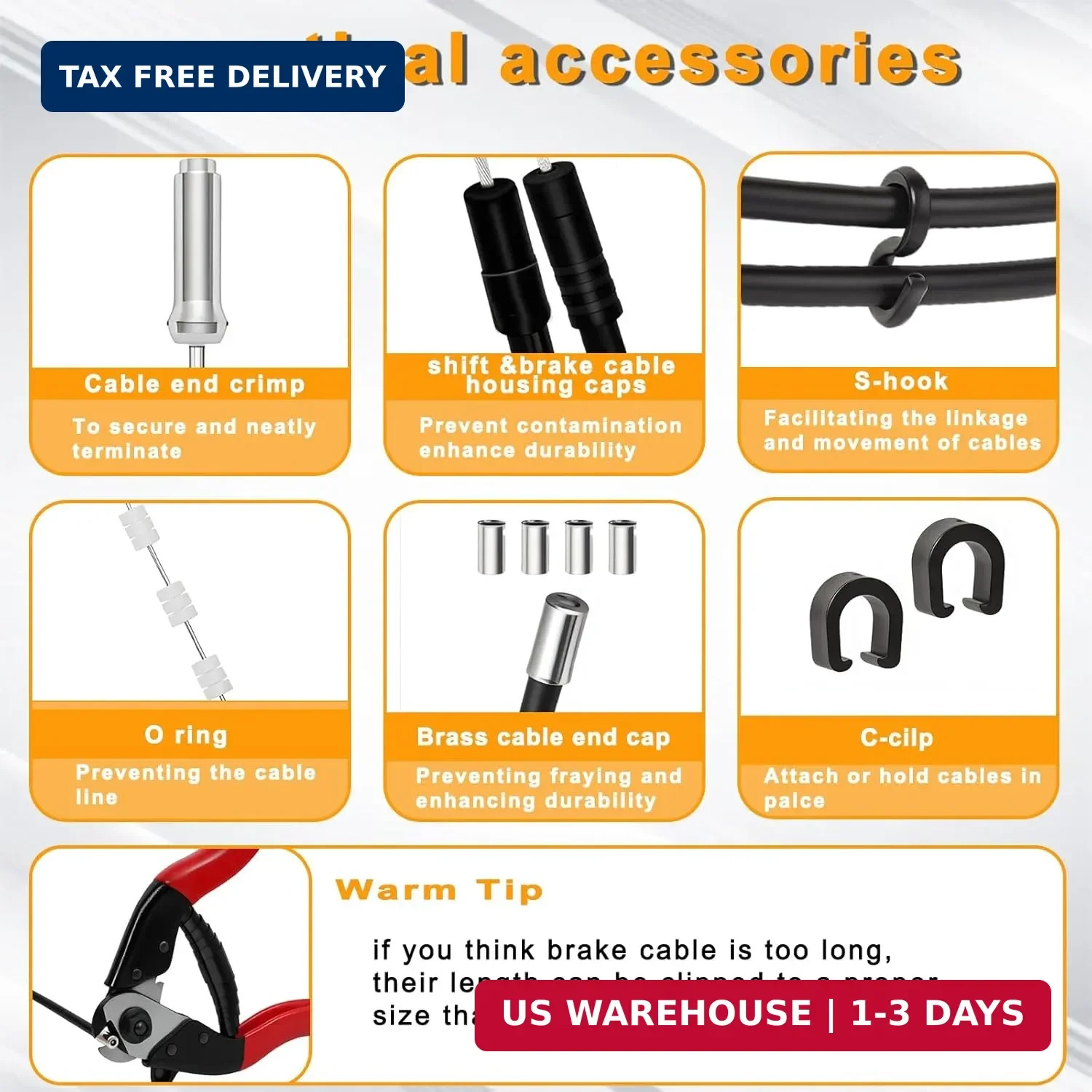 Stainless Steel Wire Cutter Bike Brake and Shifter Derailleur Cable Housing Kit,