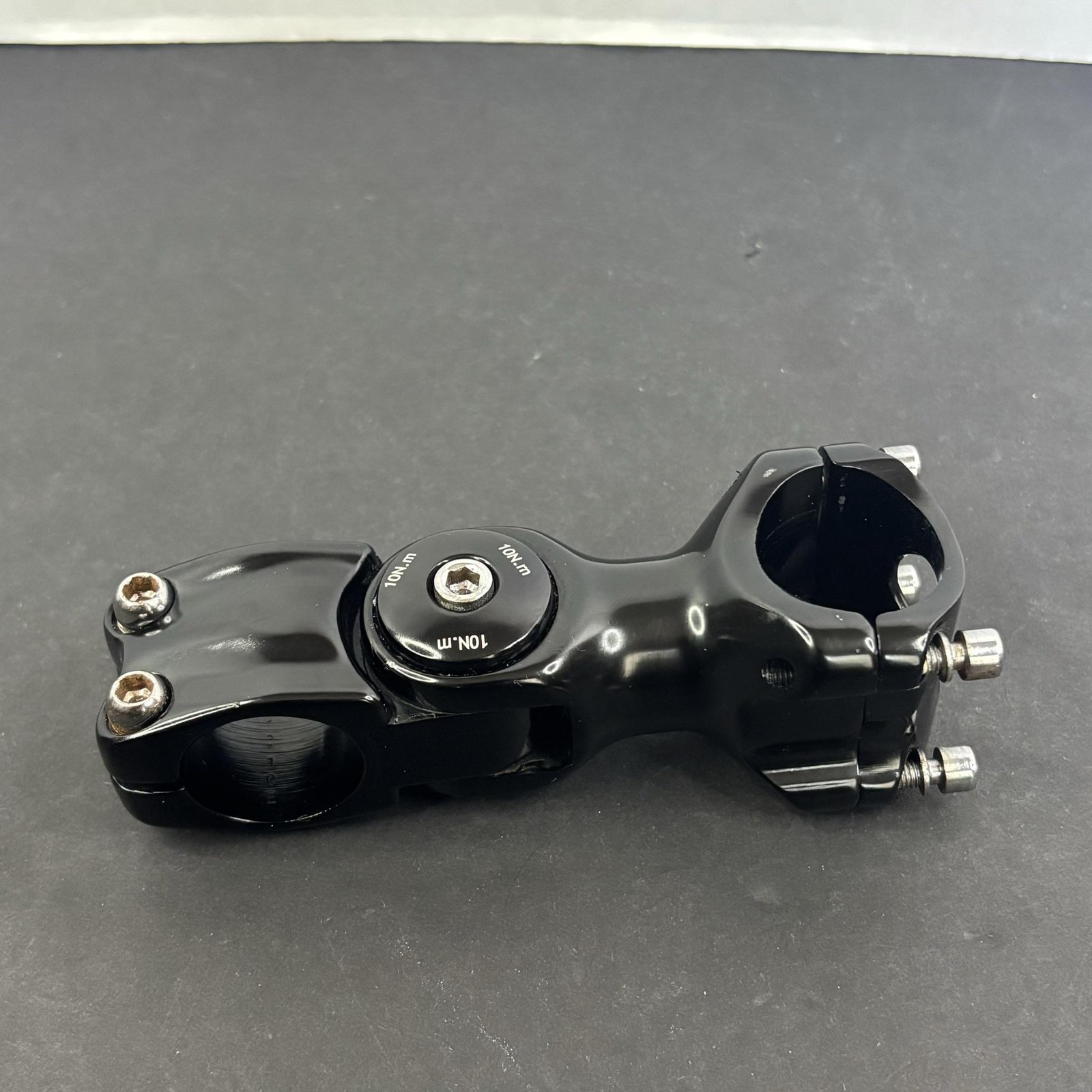 MTB Bike Stem Adjustable Angle Ahead Black Aluminum 4-Bolt Clamp For Parts
