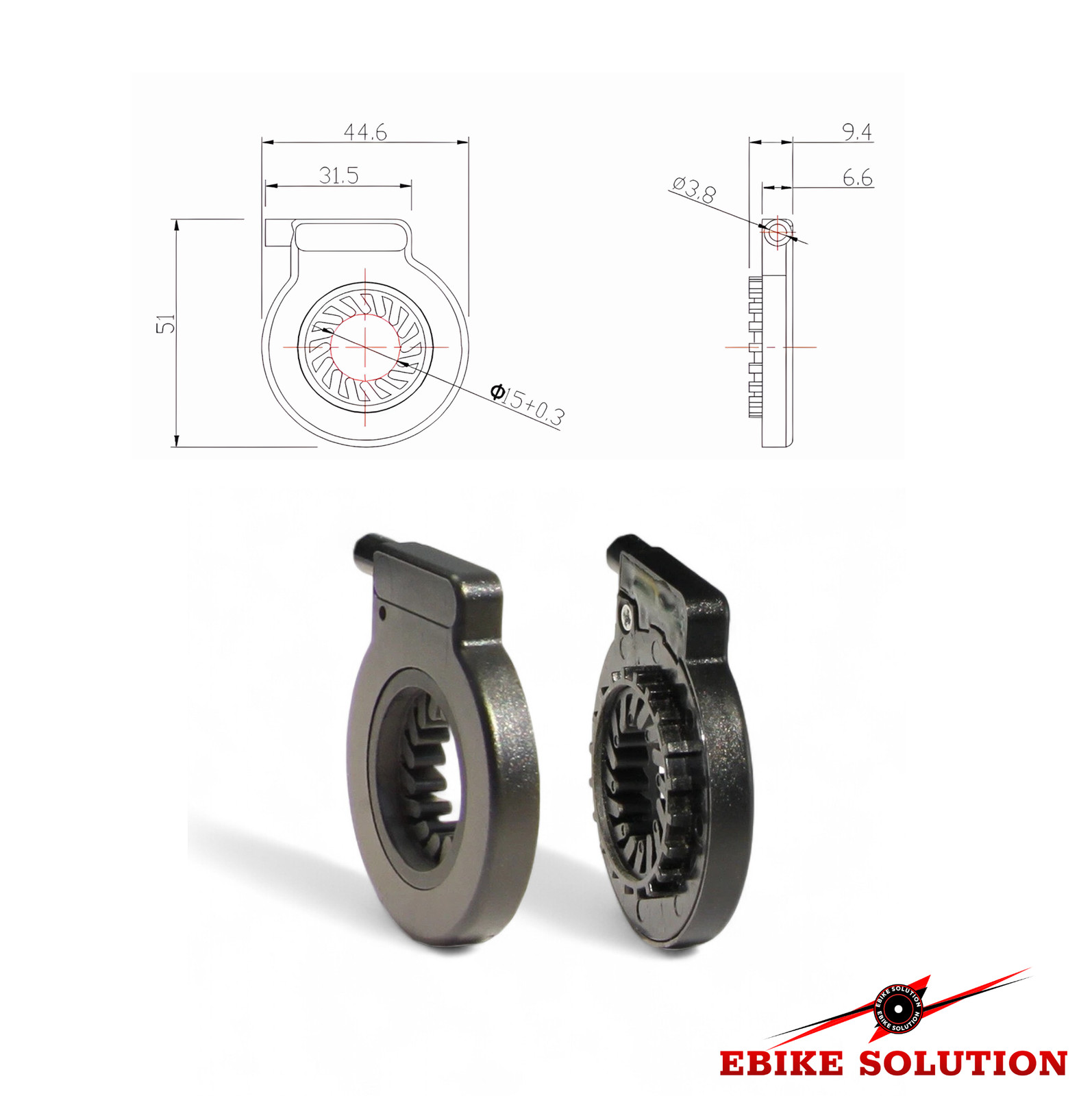 KT-V6L Pas Sensor Ebike High Sens Dual Hall Assist Sensor Female Plug Speed