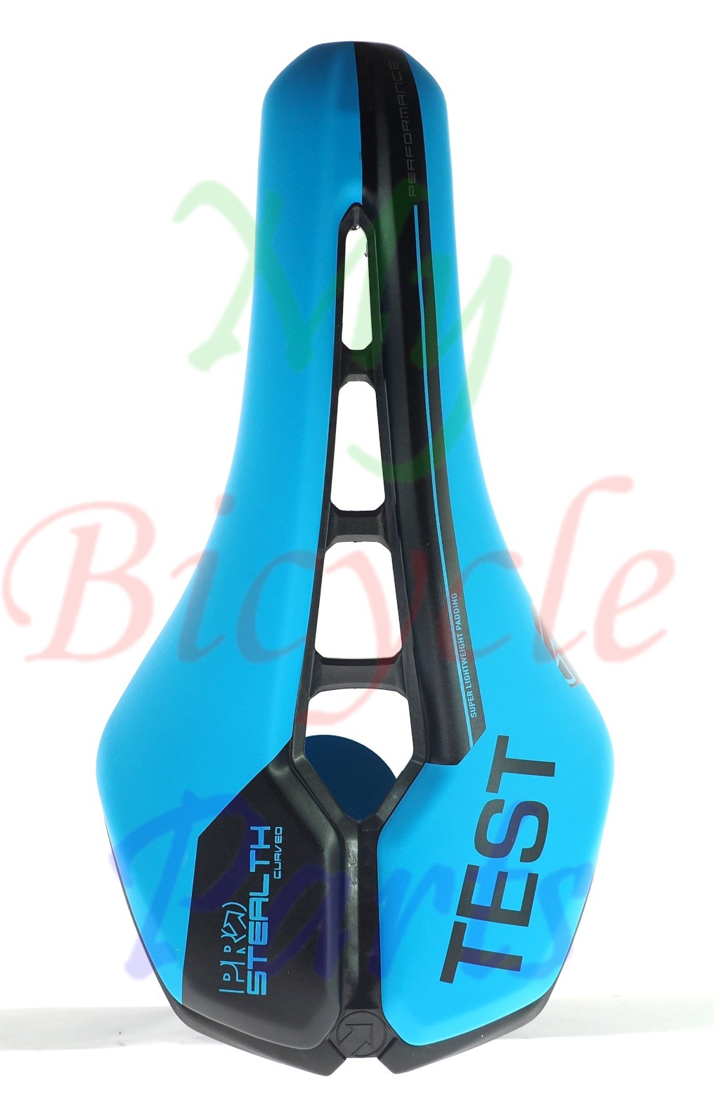 SHIMANO PRO Stealth Curved Performance TEST SADDLE, Stainless Rails, Blue 142mm
