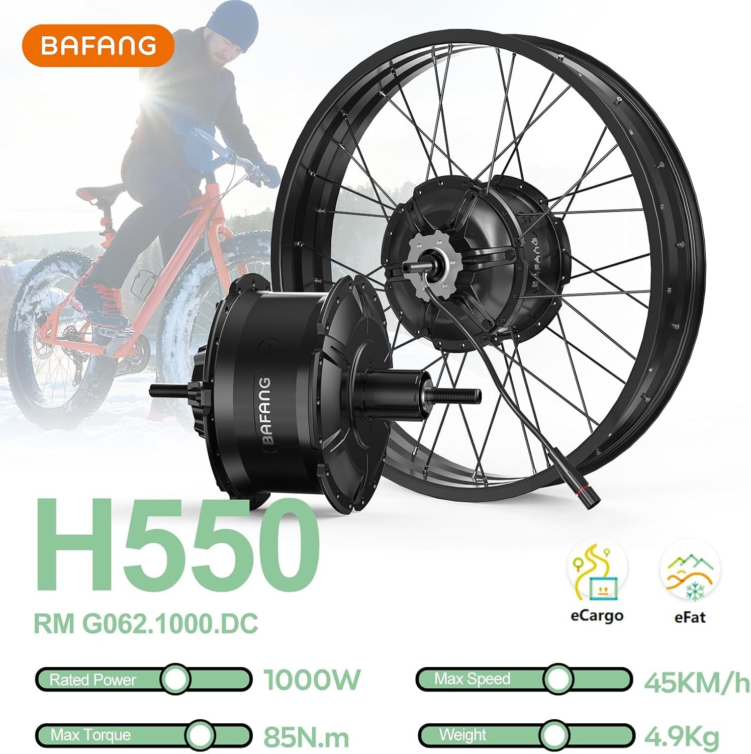 BAFANG 48V1000W172-180mm Rear Hub Motor Wheel Hub Motor Bicycle Conversion Kit