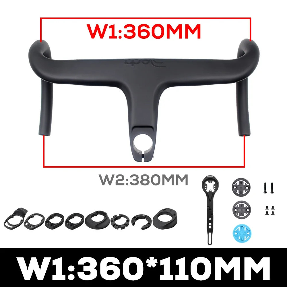 Full Carbon Bicycle Internal Cable Integrated Handlebar with Spacers and Mount