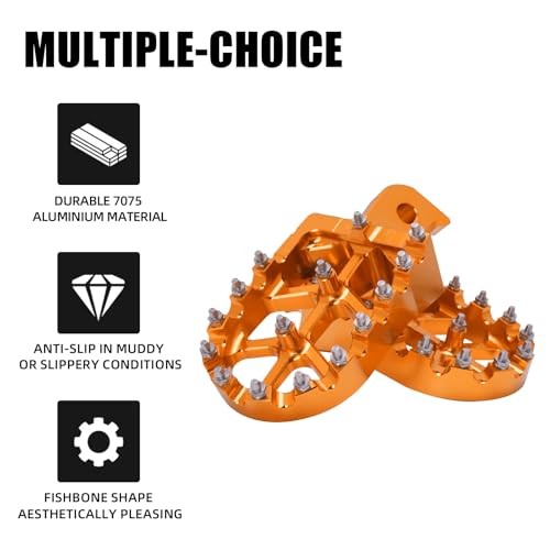 Dirt Bike Foot Pegs for Tutti Soleil01,CNC 7075 Aluminum FootPegs Rest Orange