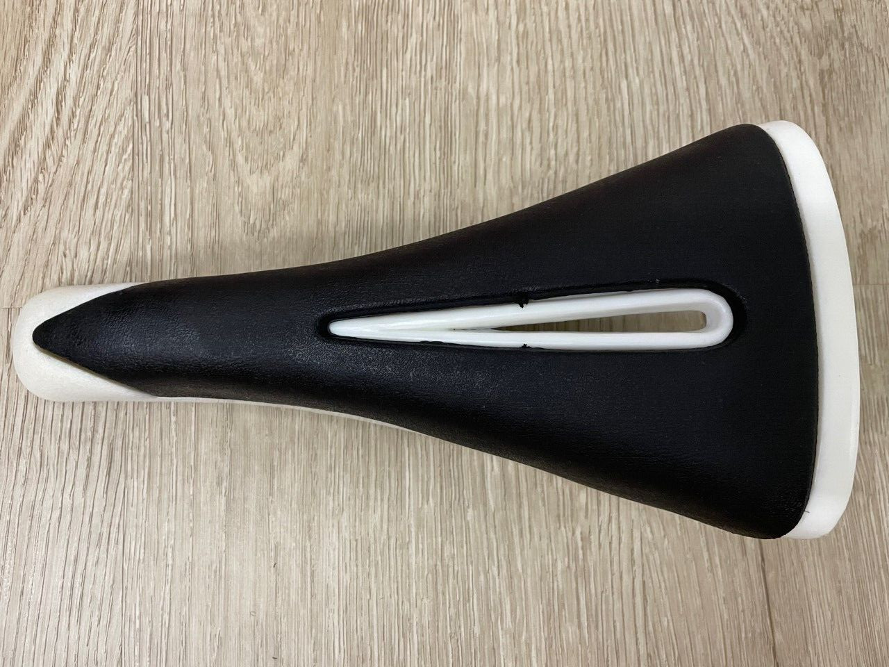 NOS Old School BMX White Padded Black Taiwan Made Saddle with seat gut excluded
