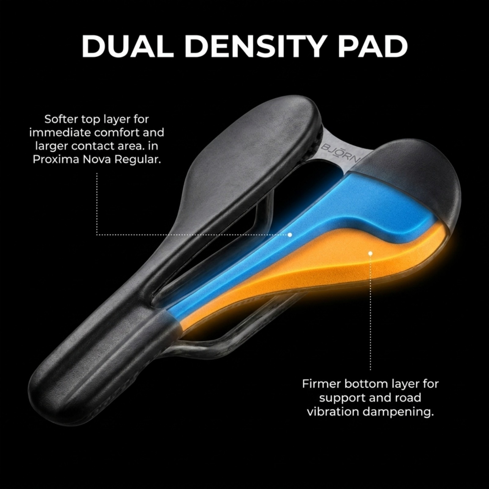 Bjorn Cycles Premium Kangaroo Leather Carbon Bicycle Saddle Divan 143 mm