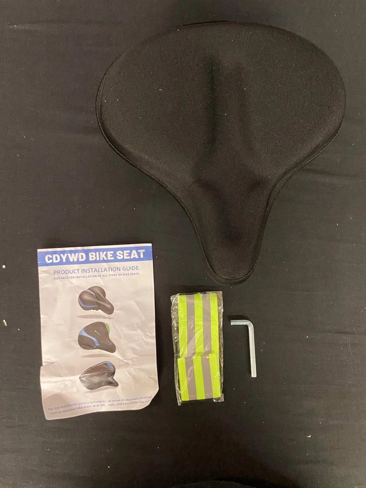 CDYWD Saddle Black Wide Padded Bike Seat With Shock Absorbing Spring