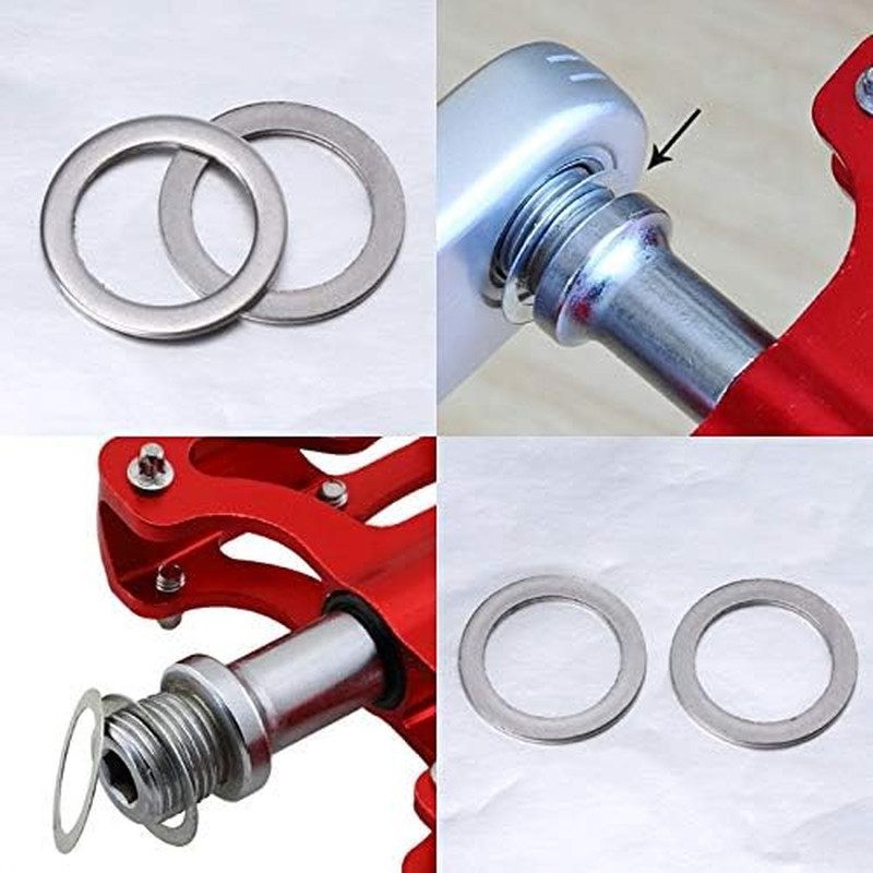 Pedal Washers Spacers for 9/16” MTB Road Bike BMX Bicycle Pedal, Stainless Steel