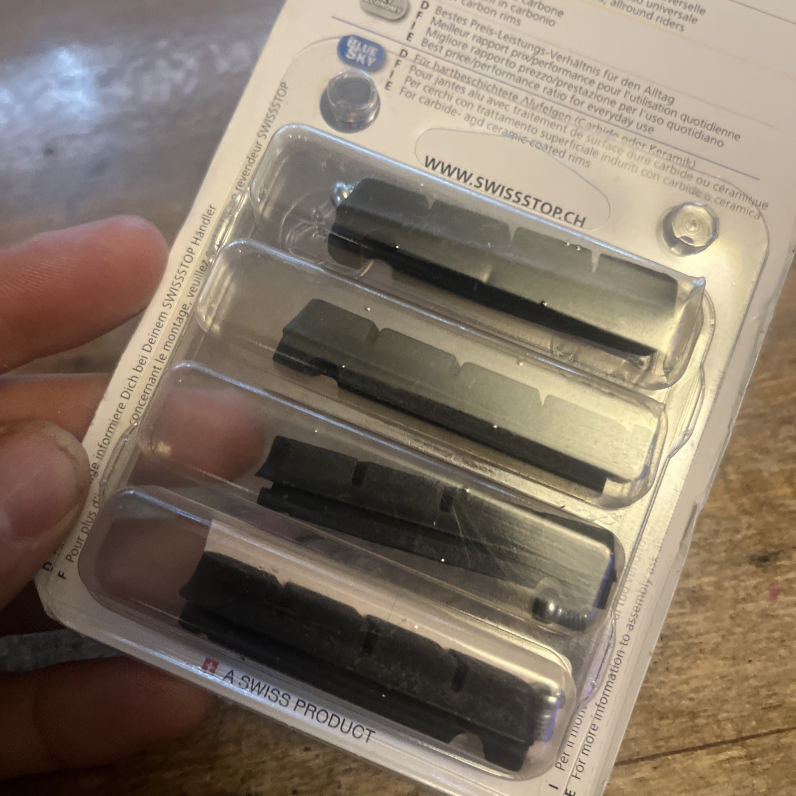 NOS Swiss Stop Brake Pad Inserts Black Compound For Aluminum Rims